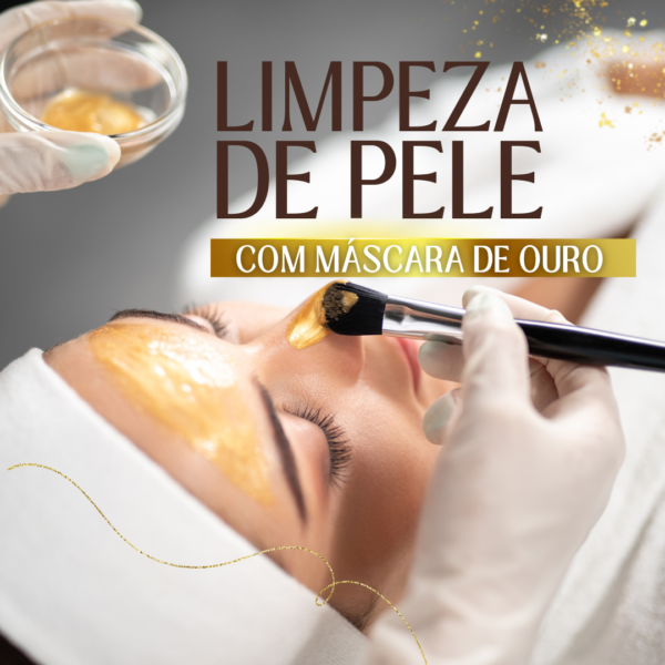Limpeza de pele + peeling de diamante + máscara de ouro + alta frequência