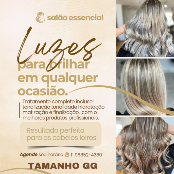 Luzes cabelo do tamanho GG